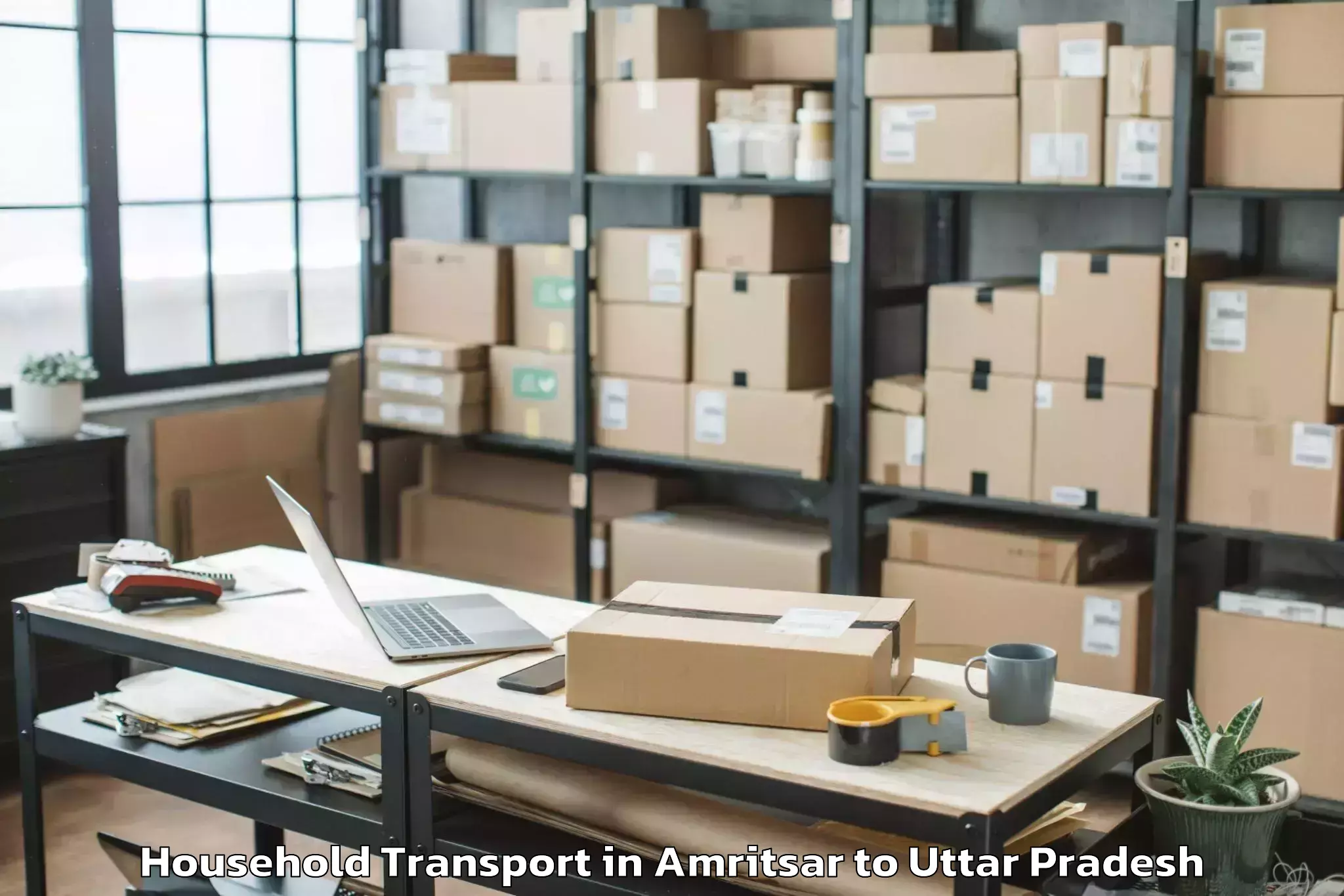 Top Amritsar to Etawa Household Transport Available